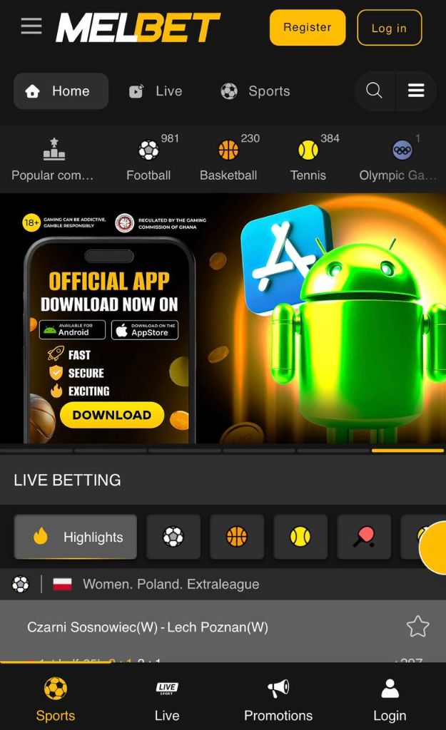 Melbet Mobile App Screenshot